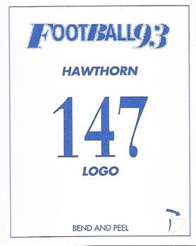 1993 Select AFL Stickers #147 Hawthorn Hawks Back